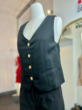 Load image into Gallery viewer, Valentina Gold Button, Black Vest