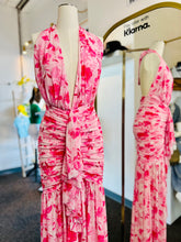 Load image into Gallery viewer, Lilibeth Pink Floral deep V Halter Neck Maxi Dress
