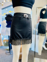 Load image into Gallery viewer, Gabriella Black Short Western Skirt Silver Detail Waist