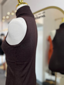Dayla Brown Sleeveless Top Turtleneck