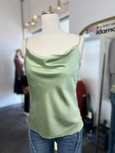 Load image into Gallery viewer, Notorious Allure Cream or Black Satin Cowl Neck Camii Spaghetti Strap Top