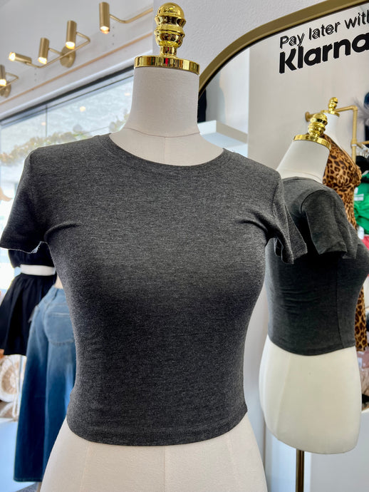 Genevieve Charcoal Basic Top