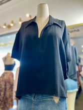 Load image into Gallery viewer, Samantha Collared V-Neck oversized Top