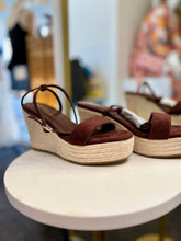 Load image into Gallery viewer, KATTIE Dark Brown Suede Platform Heels