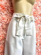 Load image into Gallery viewer, Pamela White Front Self Tie Wide Leg Pants