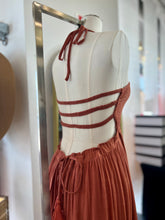 Load image into Gallery viewer, Janice White, Black or Rust Backless Maxi Dress