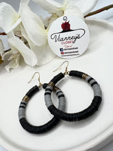 Load image into Gallery viewer, Belinda Black and Grey or Light Blue and Navy Blue Circular Earrings