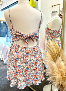 Sheila Floral Tulips Plus Size Open Back Dress