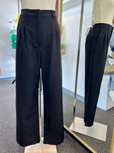 Load image into Gallery viewer, Brissa Black Hidden Button Straight Pants