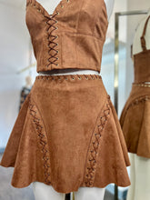 Load image into Gallery viewer, Dayla Camel Suede Lace Up Skirt Set