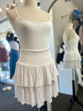 Load image into Gallery viewer, Danna White Ruffle Ribbed Flowy Skirt