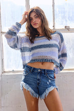 Load image into Gallery viewer, Leanna Destructed Long, Fray Denim Shorts