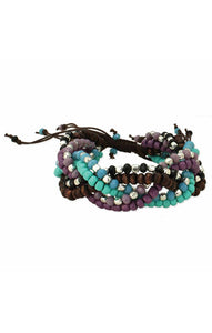 Eccentric Elegance Stone Wood Braided Bracelet