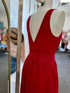 Sheila Red Maxi V Neck Dress