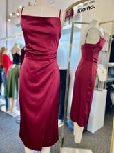 Load image into Gallery viewer, Galilea Brown or Wine Spaghetti Sleeve Long Side Slit Dress
