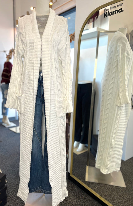 Kassie white Long Sleeve Knit Cardigan
