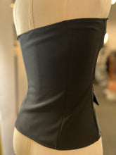 Load image into Gallery viewer, Mia Black Gold Button Strapless Vest