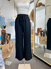 Load image into Gallery viewer, Melanie Black or Bone Stretchy Wide Leg Trousers