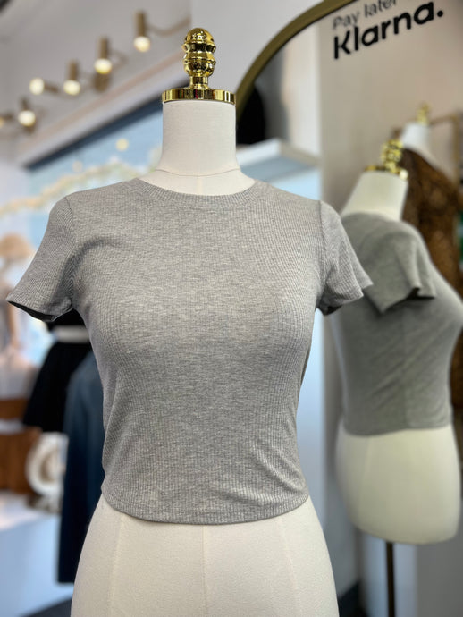 Janessa Black or Heather Grey Round Neck Tee