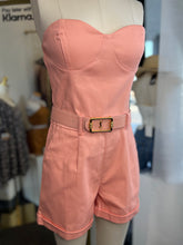 Load image into Gallery viewer, Andie Coral Denim Romper