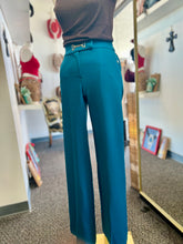 Load image into Gallery viewer, Brooke Black or Dark Teal Side Pockets Gold Charm Front Trousers