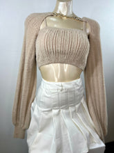 Load image into Gallery viewer, Karla Cappuccino Crop Sweater with Chain Detail and Matching Bandeau