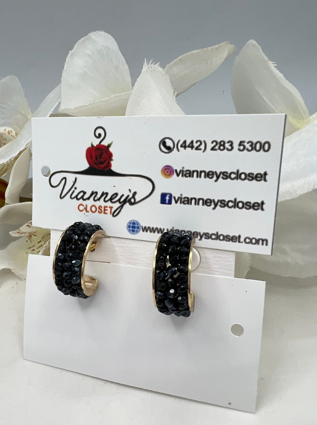 Dayanna Black C-Shape Earrings