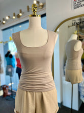 Load image into Gallery viewer, Hailey Fog, Olive, Slate Blue, Black Square Neck Wide Sholder Sleeveless Top