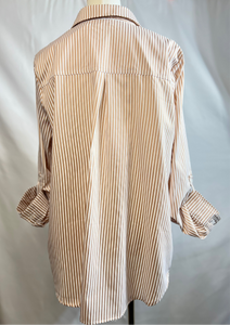McKenzie Taupe Long Sleeve Striped Top