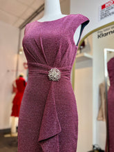 Load image into Gallery viewer, Priscilla Black or Deep Mauve Shimmer Sleeveless Long Dress