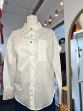 Load image into Gallery viewer, Estelle Long Sleeve Shimmery Button Up Blouse
