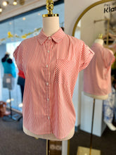 Load image into Gallery viewer, Penelope Red and White Stripped Button Up Shirt