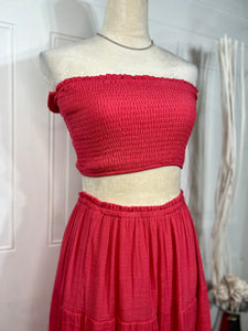 Caroline Coral Long Skirt 2 Piece Set
