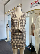 Load image into Gallery viewer, Anastasia 2 Piece Vest Skirt Set Ivory Pewter Beads Detail