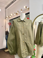 Load image into Gallery viewer, Yadira Olive Green Buttoned Up Oversize Light Weight Jacket