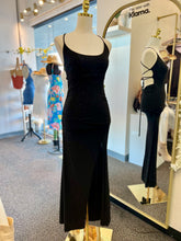 Load image into Gallery viewer, Bridgett Black Sparkly Maxi Dress Open/Crossed back