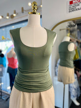Load image into Gallery viewer, Hailey Fog, Olive, Slate Blue, Black Square Neck Wide Sholder Sleeveless Top