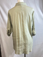 Load image into Gallery viewer, Clarisa Natural or Olive Long Sleeve Linen Button Down Top