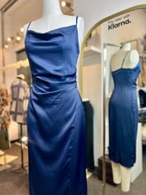 Load image into Gallery viewer, Galilea Brown or Wine Spaghetti Sleeve Long Side Slit Dress