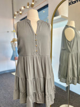 Load image into Gallery viewer, Desiree Sage Gauze sleeveless flowy lined dress