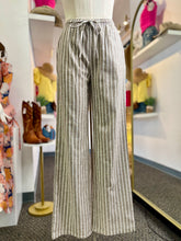 Load image into Gallery viewer, Sarah White and Mocha Striped Linen Pants