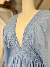 Load image into Gallery viewer, Allyson Baby Blue Puff Sleeve Mini Dress