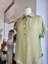Load image into Gallery viewer, Amie Collared Button-Down Roll Sleeve Shirt