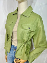 Load image into Gallery viewer, Tianna Linen Blend Zipper Trench Top