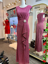 Load image into Gallery viewer, Priscilla Black or Deep Mauve Shimmer Sleeveless Long Dress