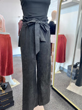 Load image into Gallery viewer, Yomira Charcoal Grey Palazzo Pants w/ Self Tie Belt