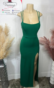 Black or Emerald Green Long Backless Dress