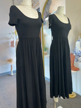 Load image into Gallery viewer, Noelia Olive or Black Double Layer Deep Round Neck Short Sleeve Wide Leg Jumper