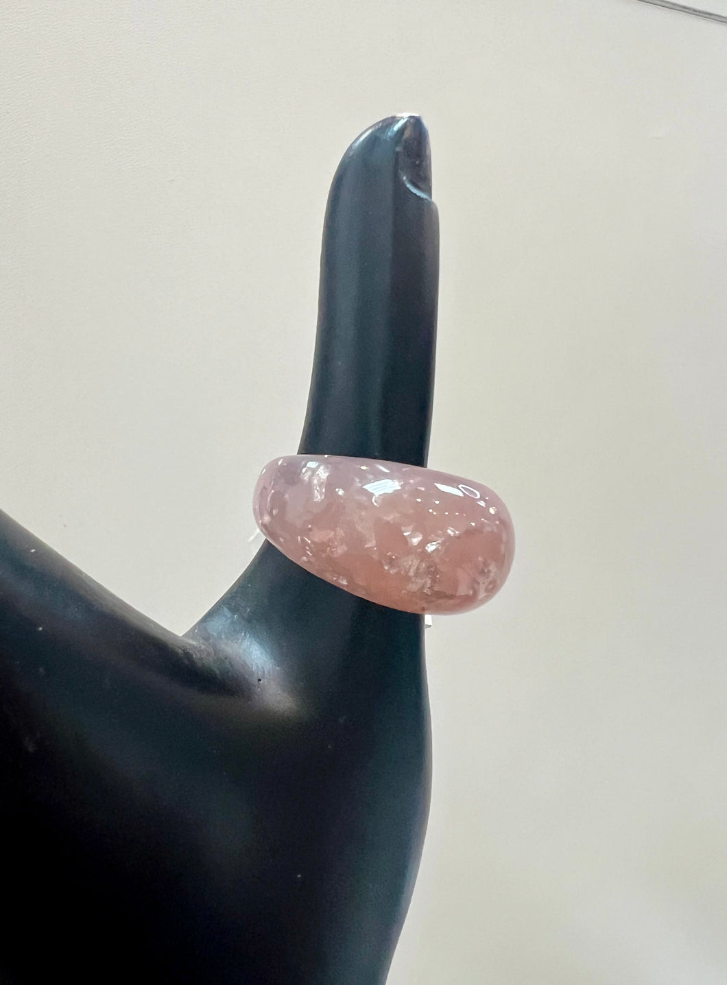 Blush Pink Shimmery Detail Acrylic Ring