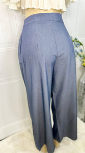 Harper Blue Wide Leg Trousers